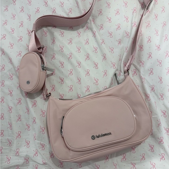 lululemon athletica Handbags - Lululemon Pink Crossbody Bag 2L with nano pouch